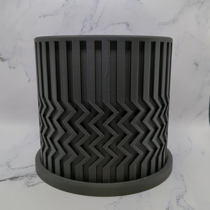 Black Zig Zag 3D printed pot