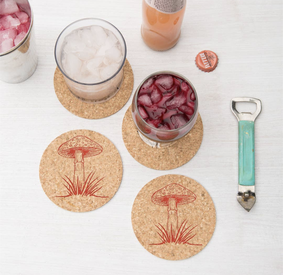 Mushroom Cork Coaster