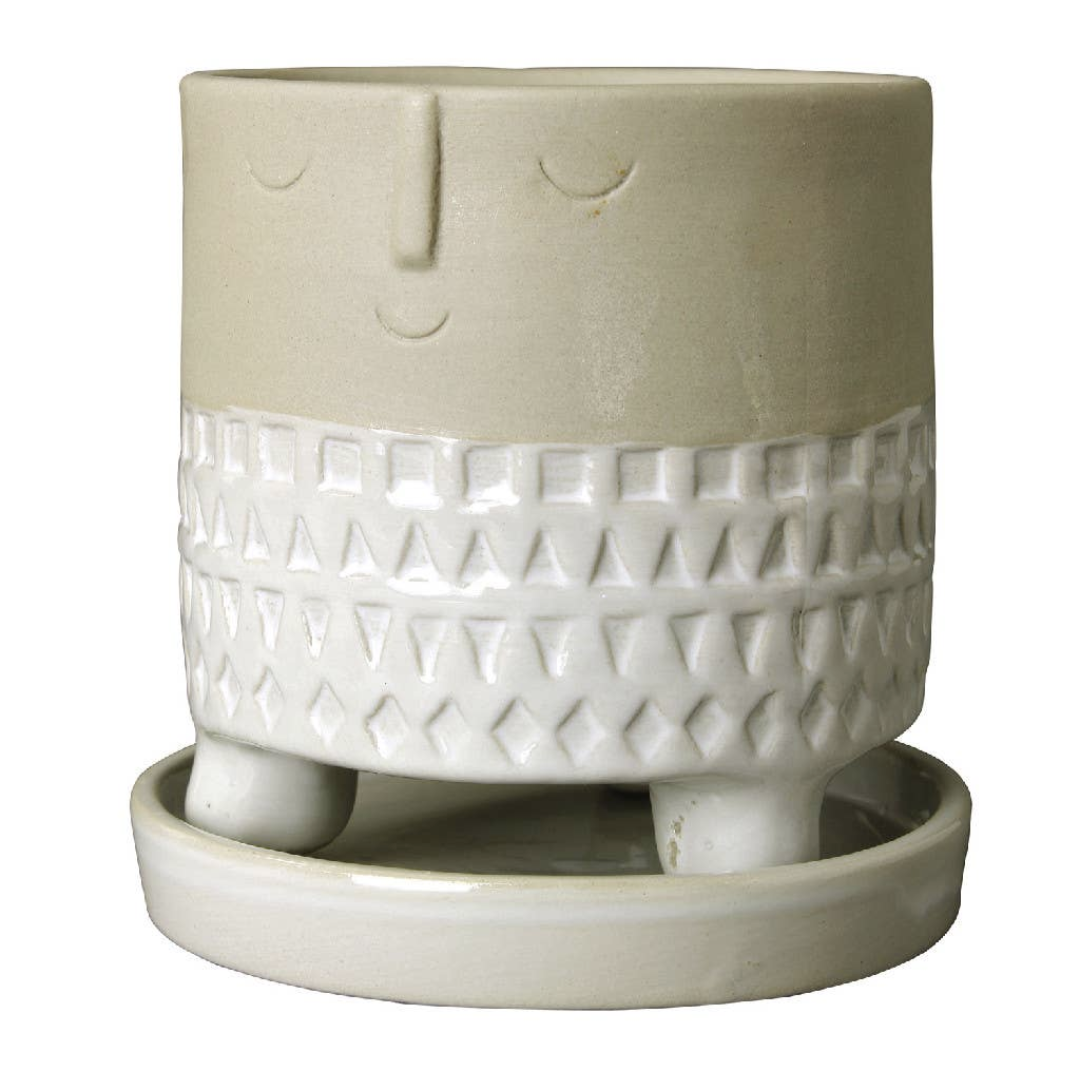 Happy Face Ceramic Planter