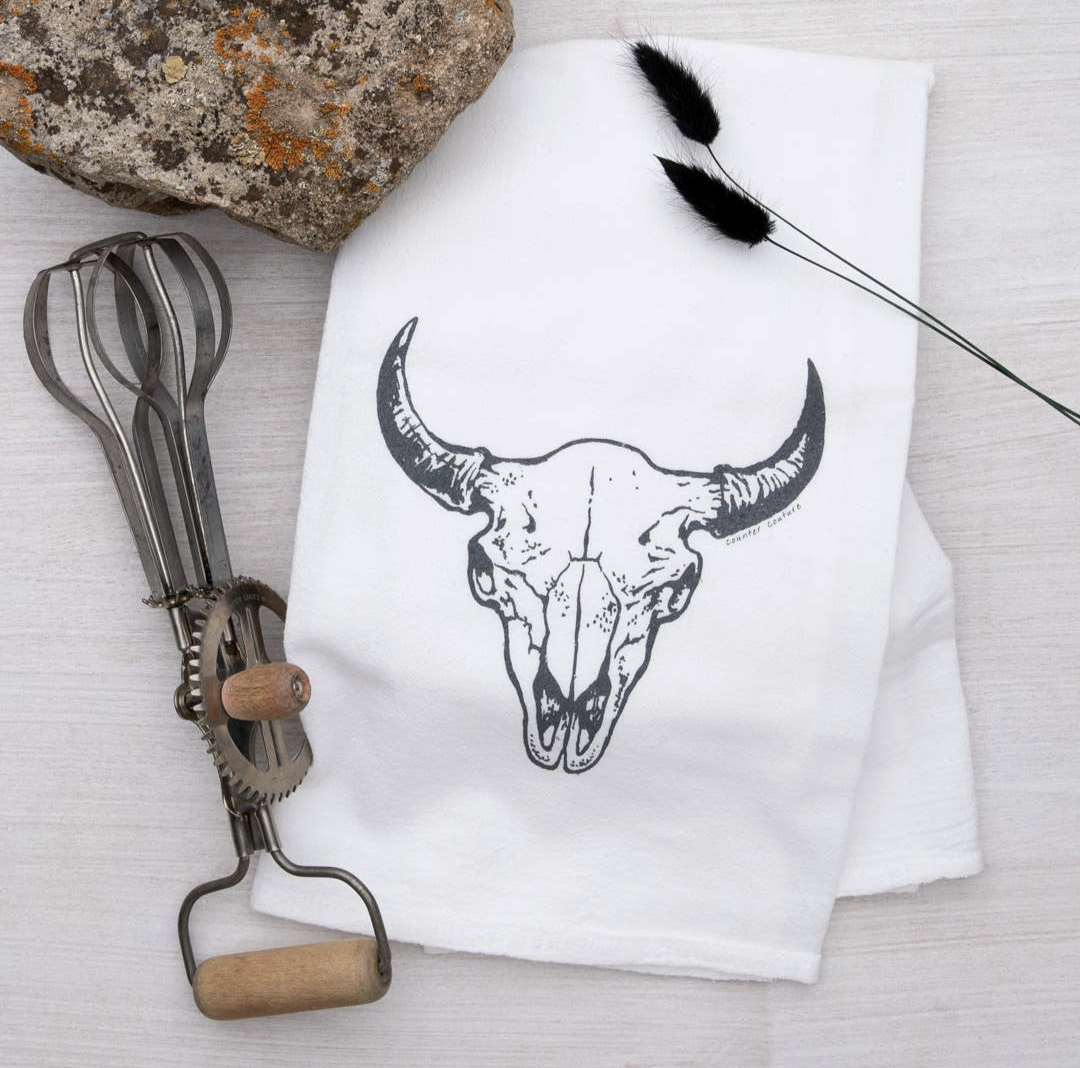 Tea Towel - Buffalo Skull