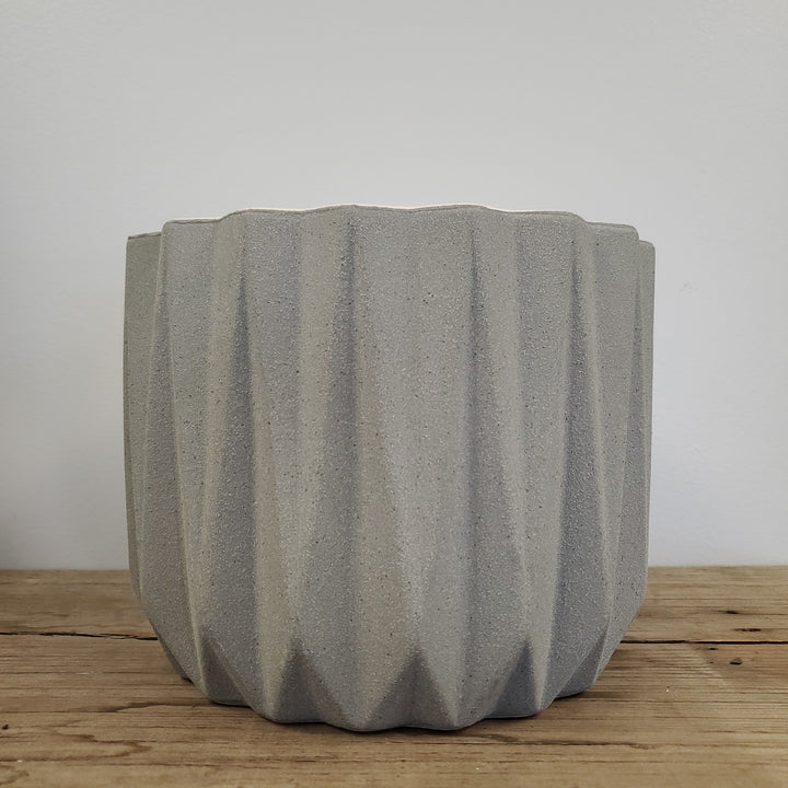 Grey Geometric Pot