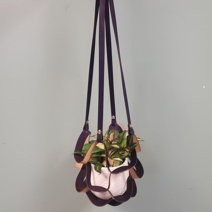 Berit Brooks Purple Leather Plant Hanger