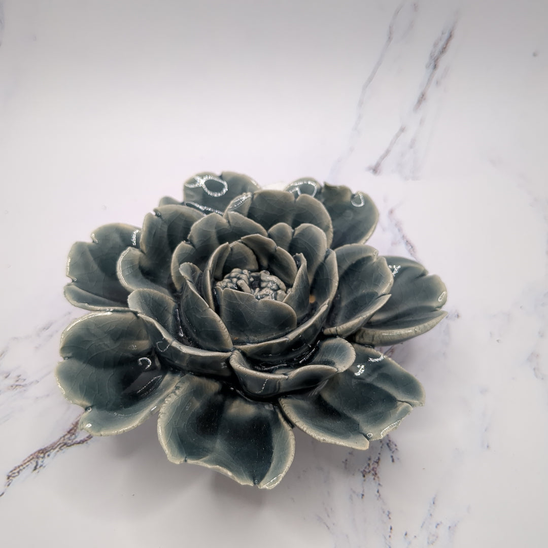 Grey Rose Ceramic Flower
