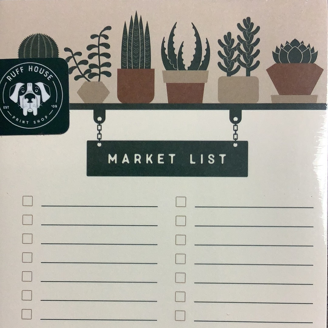 Succulent Market List Notepad