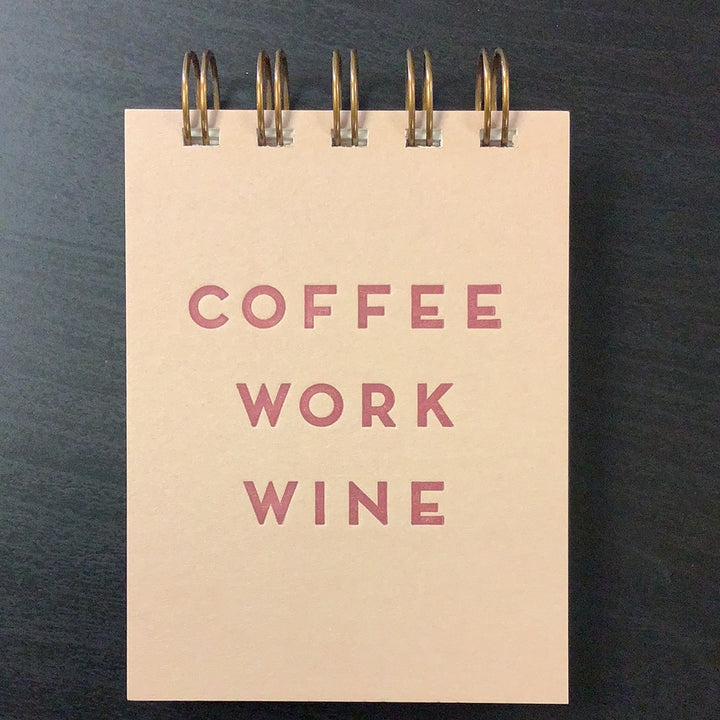 Coffee Work Wine Mini Notebook - The Boho Succulent