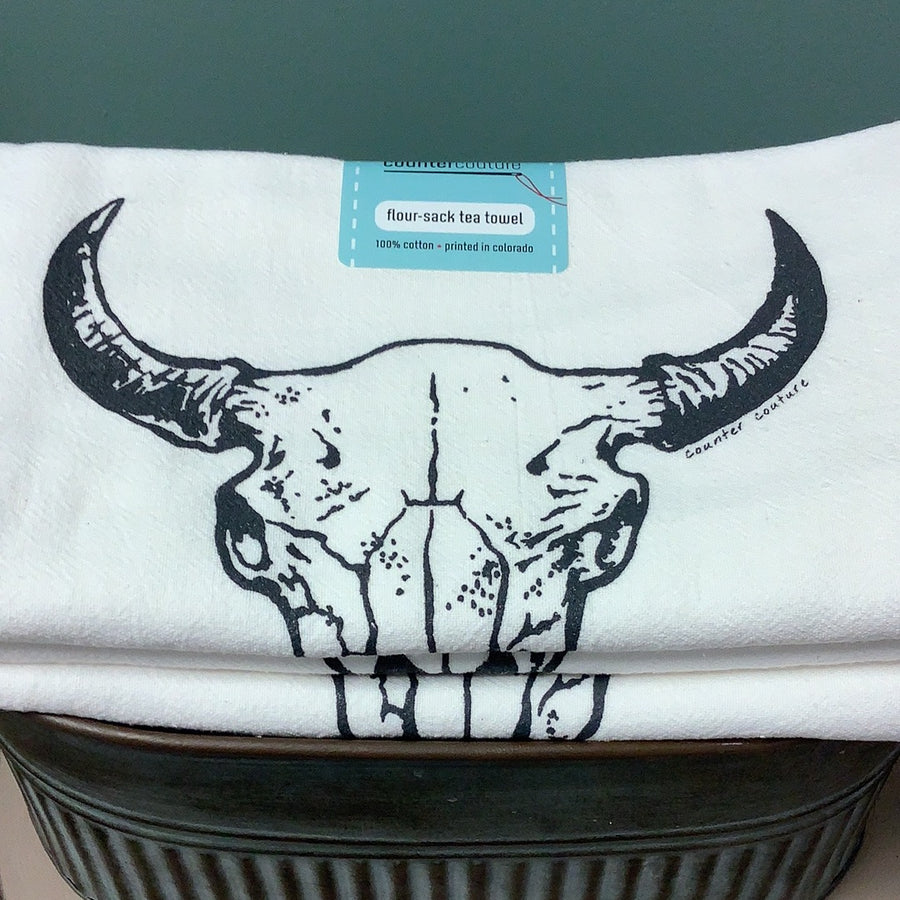 Tea Towel - Buffalo Skull - The Boho Succulent